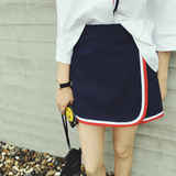 2016夏季女韩版高腰短裙学院风休闲运动棒球裙包臀裙显瘦半身裙女
