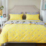 家纺全棉加厚磨毛四件套1.8米2.0m床纯棉保暖被套简约床上用品