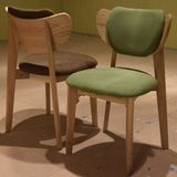 新中式餐椅水曲柳实木餐椅西餐椅咖啡椅奶茶椅牛角椅蝴蝶椅洽谈椅