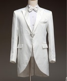 男士结婚礼服新郎西装套装 白色燕尾服演出服主持人拍照长款礼服