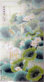 纯手绘六尺整张条幅客厅工笔花鸟荷花和谐相伴名人字画中国画书画