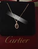 皇冠香港正品 Cartier/卡地亚 双C标志玫瑰金镶钻项链 B7219300