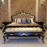 欧式床 双人床 公主床 储物实木床 酒红美式法式床现货 欧式家具