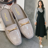 2016夏季新款韩版时尚女士平底包头凉拖鞋平跟懒人鞋半拖鞋女鞋潮