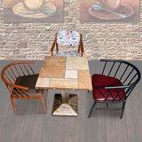 咖啡厅奶茶店铁艺桌椅椅子套件茶楼阳台休闲户外组合露天座椅复古