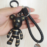 新品暴力熊钥匙扣编织绳汽车钥匙挂件创意女士钥匙链包包挂饰品