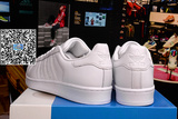 香港直邮 Adidas男鞋三叶草女鞋 纯白休闲小白鞋贝壳头板鞋B27136