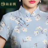 改良旗袍短款夏装新品修身显瘦日常中式文艺复古中国风旗袍连衣裙