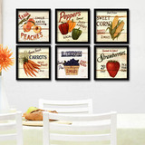 水果蔬菜装饰画现代挂画厨房客厅壁画餐厅墙画田园美式复古有框画