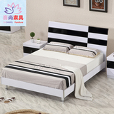 赛尚家具黑白板式床现代床1.5米次卧床双人百搭床储物床简约宜家
