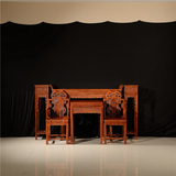 中式红木家具非洲花梨木中堂桌椅四件套实木仿古神案台条几供桌