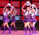 新款大眼睛儿童紫色经典爵士舞蹈表演服装DS乐器演奏演出服拐杖舞