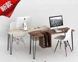 个性实木电脑桌 个性书桌loft办公书桌美式复古老板桌