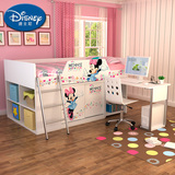 迪士尼儿童家具带书桌多功能组合床 中高床儿童床储物床男孩女孩