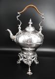 现货 英国伦敦1768年925纯银大型高浮雕茶壶烧水壶2289克西洋古董
