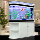 屏风子弹头鱼缸水族箱中型大型超白玻璃底滤生态金鱼缸客厅家用