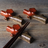 日本进口怀石料理陶瓷松原筷子架和风筷架箸架底部粗磨箸置