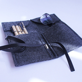 羊毛毡复古简约纯色韩版大容量男女学生美术铅笔袋文具盒礼物潮品