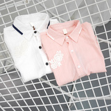 男童宝宝3-6岁白色粉色短袖绅士礼服纯棉学院演摄影衬衣衬衫上衣