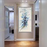 雅韵现代简约风景抽象油画纯手工绘客厅走廊过道玄关装饰画竖版幅