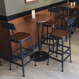 美式家具复古餐椅酒吧凳咖啡厅单人高脚椅子创意酒吧铁艺餐椅特价