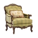 美式高端实木定制单人沙发欧美别墅单人沙发椅休闲椅仿古家具定制