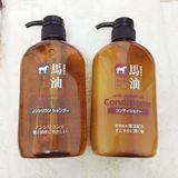 日本进口熊野油脂天然弱酸性无硅油防脱马油洗发水/护发素600ml