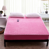 高端保暖加棉床罩素色1.2m1.5m1.8m2.0米水晶绒纯色夹棉床笠单件