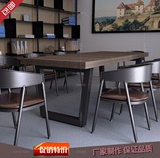 全实木书桌简约电脑桌环保会议桌美式办公桌家用写字台铁艺餐桌椅
