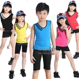 男女儿童健美操服装小学生广播体操表演服健身服幼儿园运动服夏款