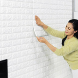 韩国款防水砖纹立体防撞海绵泡沫客厅墙贴 3D弹性砖自粘墙纸贴