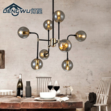 后现代创意铁艺吊灯咖啡店酒吧餐厅客厅卧室简约个性玻璃魔豆吊灯