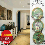 创意家居挂盘装饰盘欧式陶瓷装饰美式花鸟墙面挂件客厅装饰工艺品