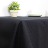 黑色纯色餐桌布简约现代欧式纯棉布艺经典台布长方形盖布茶几布