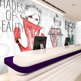 3D个性时尚女孩服装店饰品店背景墙纸壁纸大型壁画咖啡店餐厅自