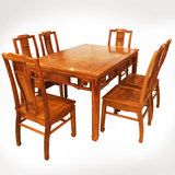 刺猬紫檀明清古典中式红木餐桌长方形 花梨木实木家具餐桌椅组合