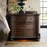 高端定制卧室家具美式乡村新古典实木雕花置物柜欧式床头柜桦木