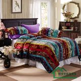 外贸 cottonlife复古欧式古典奢华手工绗缝被 床盖三件套双人床品