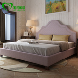 布艺床 高档美式布艺床 北欧可储物床1.8米现代简约双人布床婚床