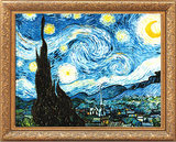 【梵高】星夜  抽象画客厅壁画餐厅挂油画帆布无框画装饰画包邮