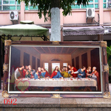 手绘客厅装饰画 沙发背景墙大幅横版耶稣与12个门徒最后晚餐油画