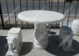 庭院汉白玉石桌石凳纯天然花岗岩石桌石头桌子石雕大象墩石凳