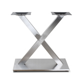 不锈钢餐台架餐厅桌子腿桌脚支架西餐厅餐桌桌腿支架X形餐台脚