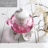 耐热加热陶瓷玻璃水果花茶壶带过滤欧式下午茶具送礼生日礼物包邮