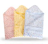 婴儿双层纯棉抱被宝宝薄棉包被 新生儿纱布睡袋 适合春秋冬季使用
