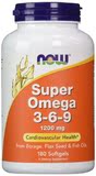 美国直邮 Now Foods Omega 3-6-9 鱼油+琉璃苣油+亚麻籽油 180粒
