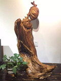 驰辉木雕崖柏根雕人物摆件达摩 精品红木雕居家客厅办公室展示品