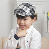 儿童帽子春夏季户外遮阳贝雷帽旅游小孩男女童韩版格子鸭舌帽潮款