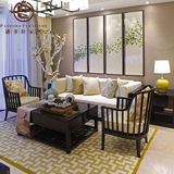 样板房家具 新中式沙发组合售楼处实木布艺沙发椅 别墅客厅沙发
