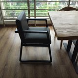 创意设计师沙发椅办公椅 铁艺咖啡厅沙发桌椅 皮革软包西餐厅餐椅